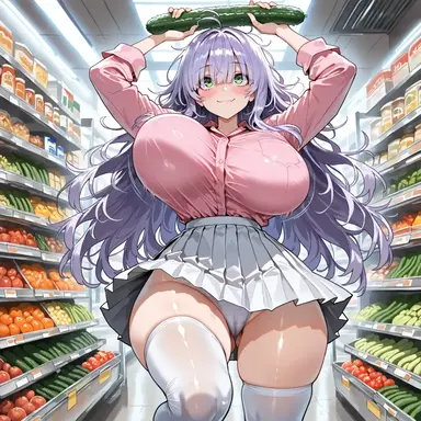 Oblivious MILF & Daughter at supermarket
