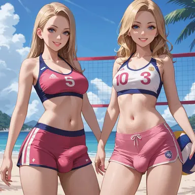 Alicia and Wendy, Beach encounter