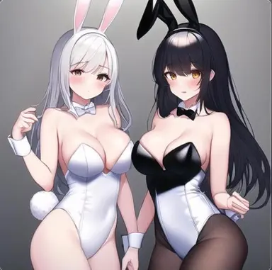 Twin bunny girls
